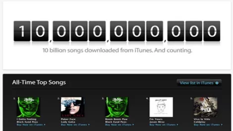 iTunes reaches 10 billion songs downloaded